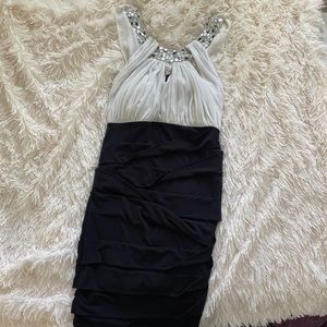 black and white formal mini dress, size s